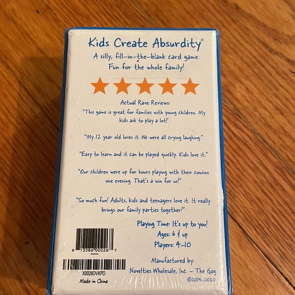 NIB “Kids Create Absurdity” family card game - Picture 3 of 3